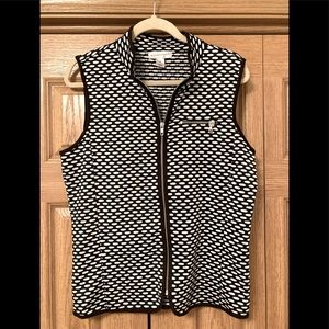 Christopher banks black and white zip-up vest